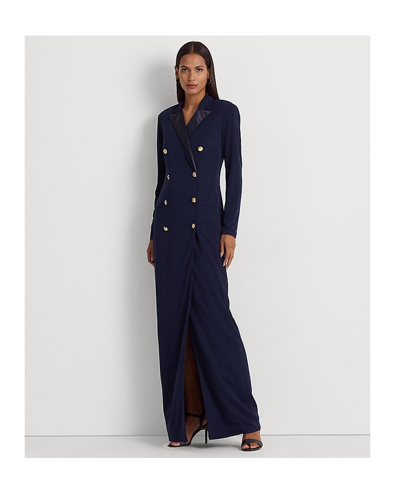 Women's Stretch Jersey Tuxedo Gown French Navy $129.80 Dresses