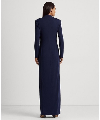 Women's Stretch Jersey Tuxedo Gown French Navy $129.80 Dresses