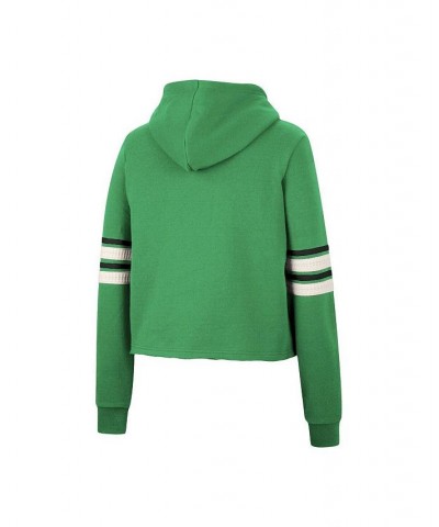 Women's Green Oregon Ducks Retro Cropped Pullover Hoodie Green $29.52 Sweatshirts