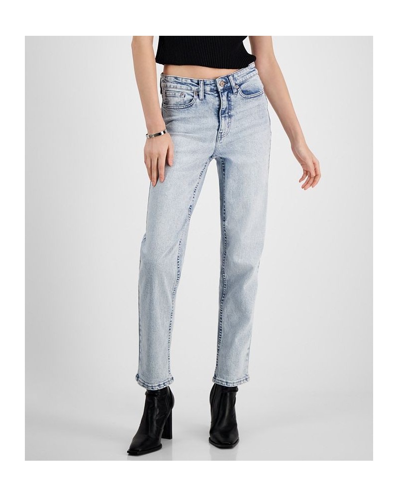 Women's Point Collar Button-Front Top & High-Rise Straight-Leg Jeans Parker $26.37 Outfits