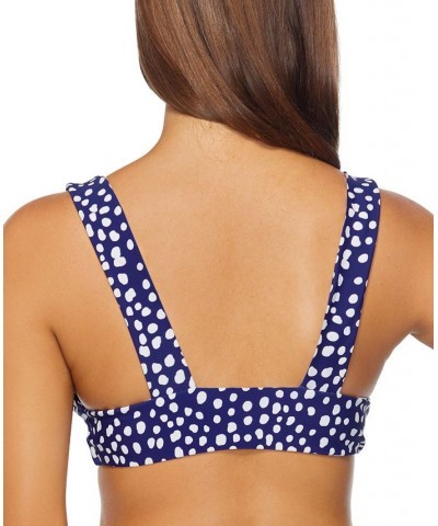 Juniors' Island Reversible Printed Bikini Top Navy/White $31.62 Swimsuits