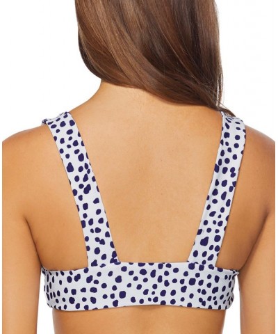 Juniors' Island Reversible Printed Bikini Top Navy/White $31.62 Swimsuits