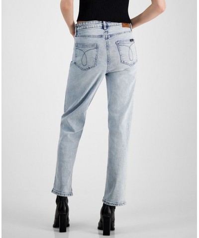 Women's Point Collar Button-Front Top & High-Rise Straight-Leg Jeans Parker $26.37 Outfits