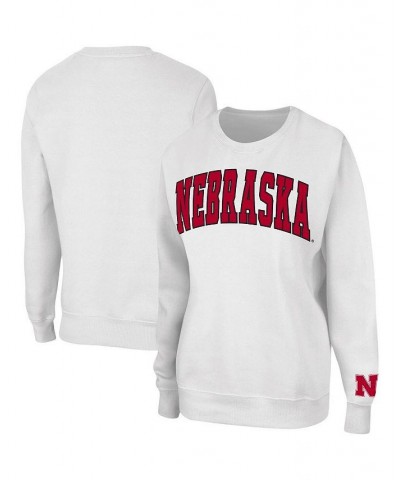 Women's White Nebraska Huskers Campanile Pullover Sweatshirt White $29.69 Sweatshirts