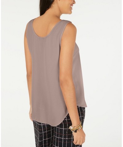 Women's Sleeveless Scoop-Neck Blouse Pink $12.00 Tops