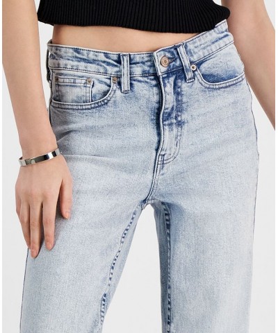 Women's Point Collar Button-Front Top & High-Rise Straight-Leg Jeans Parker $26.37 Outfits