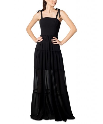 Women's Adonia Tiered Dress Black $72.80 Dresses