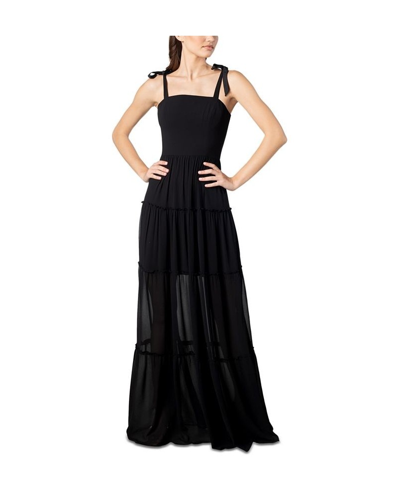 Women's Adonia Tiered Dress Black $72.80 Dresses