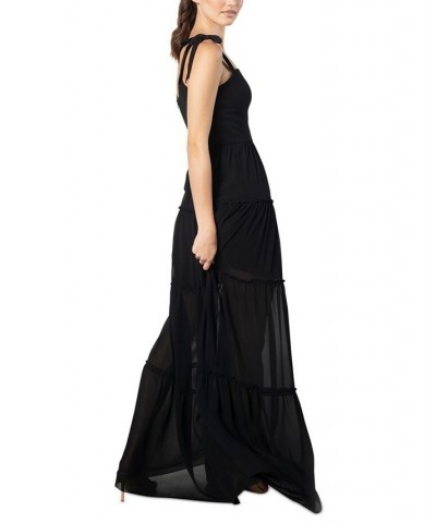 Women's Adonia Tiered Dress Black $72.80 Dresses