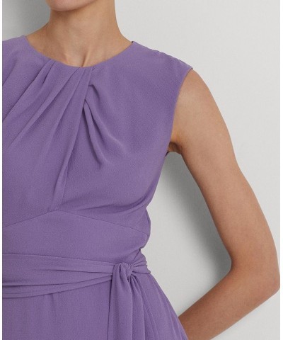 Women's Bubble Crepe Cap-Sleeve Dress Purple $36.00 Dresses