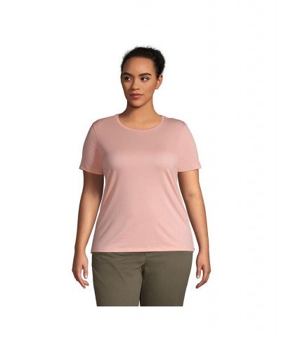 Women's Plus Size Relaxed Supima Cotton Short Sleeve Crewneck T-Shirt Crisp peach $18.88 Tops