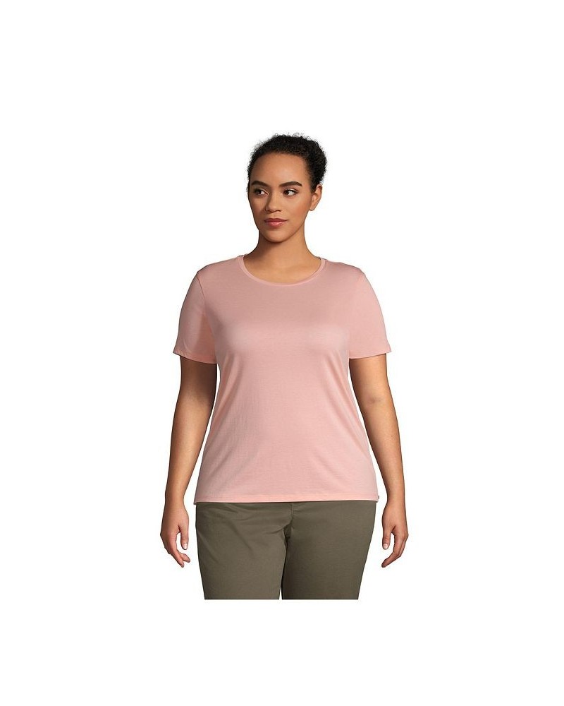 Women's Plus Size Relaxed Supima Cotton Short Sleeve Crewneck T-Shirt Crisp peach $18.88 Tops