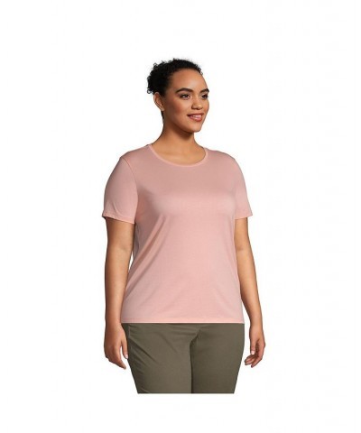 Women's Plus Size Relaxed Supima Cotton Short Sleeve Crewneck T-Shirt Crisp peach $18.88 Tops