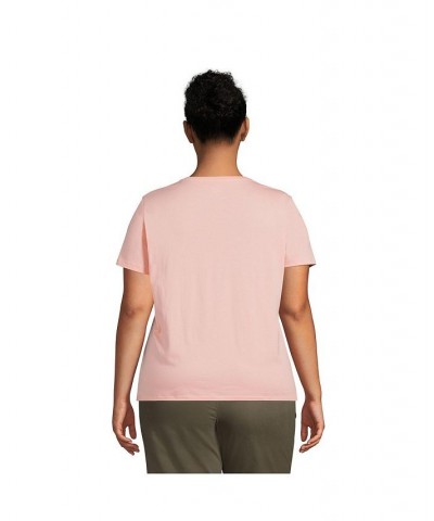 Women's Plus Size Relaxed Supima Cotton Short Sleeve Crewneck T-Shirt Crisp peach $18.88 Tops