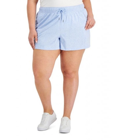 Plus Size Retro Recycled Drawstring Shorts Faded Blue Heather $9.98 Shorts