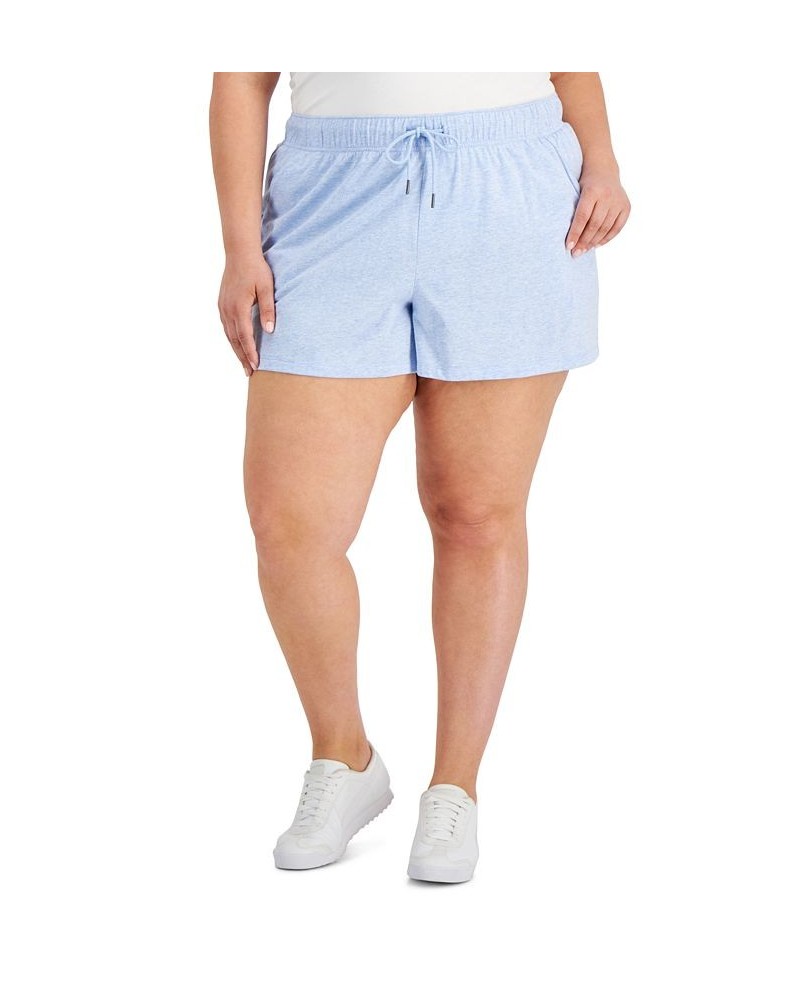 Plus Size Retro Recycled Drawstring Shorts Faded Blue Heather $9.98 Shorts