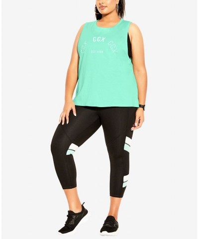 Trendy Plus Size Bring It On Tank Top Pepper Mint $30.78 Tops