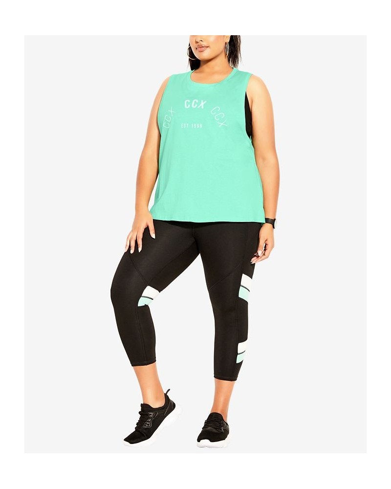 Trendy Plus Size Bring It On Tank Top Pepper Mint $30.78 Tops