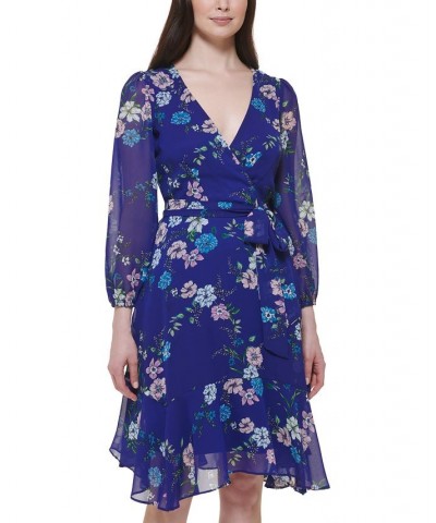 Women's Side-Tie Handkerchief-Hem Dress Royal $33.27 Dresses