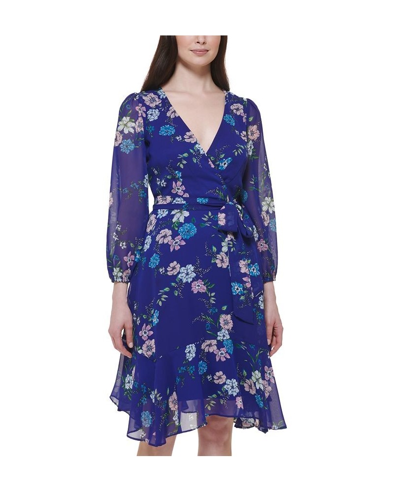 Women's Side-Tie Handkerchief-Hem Dress Royal $33.27 Dresses