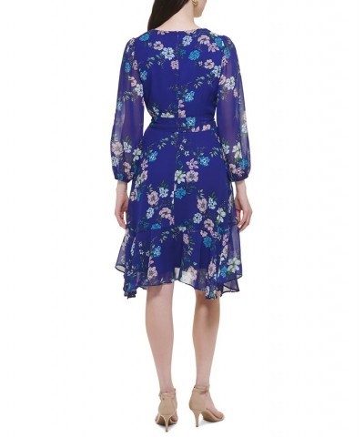 Women's Side-Tie Handkerchief-Hem Dress Royal $33.27 Dresses