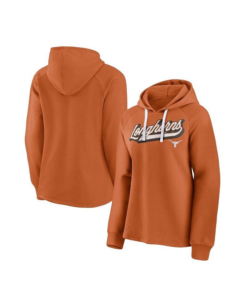 Women's Branded Texas Orange Texas Longhorns Script Raglan Pullover Hoodie Texas Orange $34.44 Sweatshirts