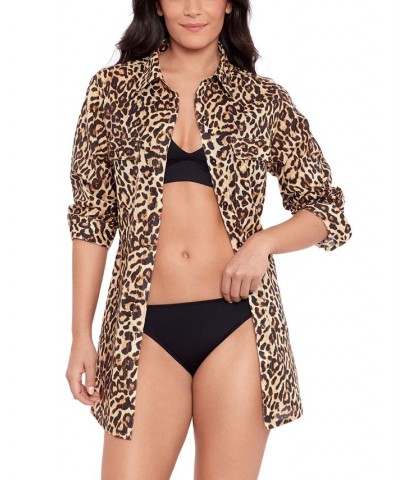 Oversized Camp Shirt Leopard $42.90 Swimsuits