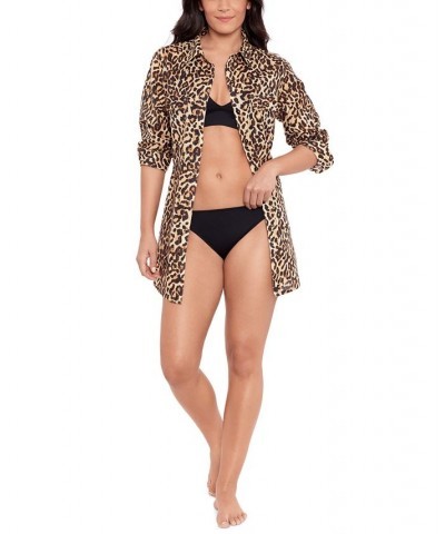 Oversized Camp Shirt Leopard $42.90 Swimsuits