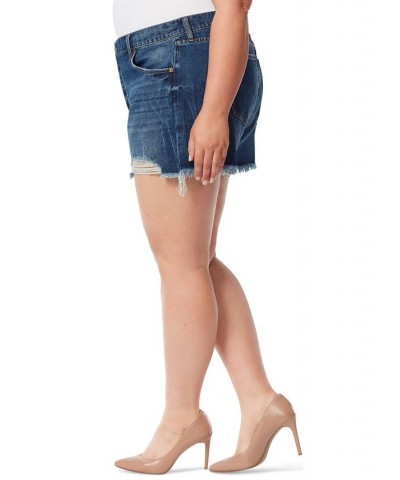 Trendy Plus Size Hug Me High-Rise Denim Shorts Ocean Breeze $21.23 Shorts