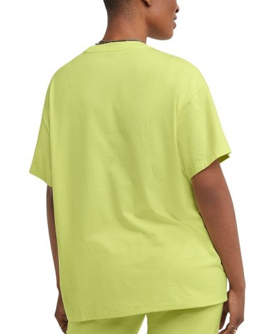 Women's Classic Oversized Crewneck Logo Tee Green $11.50 Tops