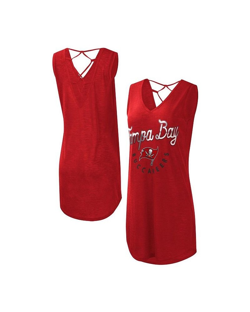 Women's Red Tampa Bay Buccaneers Game Time Swim V-Neck Cover-Up Dress Red $21.07 Swimsuits