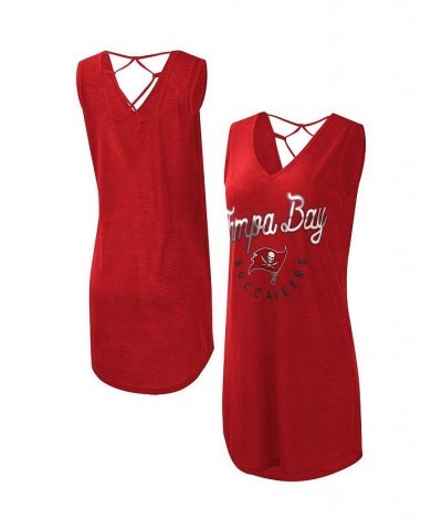 Women's Red Tampa Bay Buccaneers Game Time Swim V-Neck Cover-Up Dress Red $21.07 Swimsuits