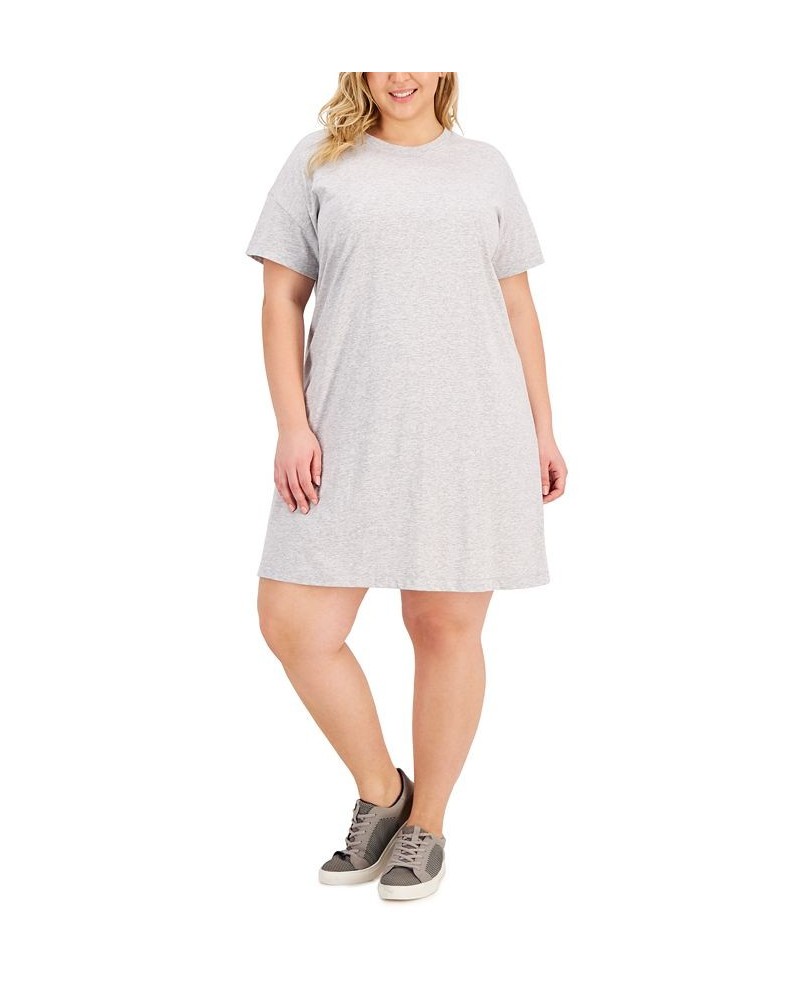 Plus Size T-Shirt Dress Grey Whisper Heather $10.47 Dresses