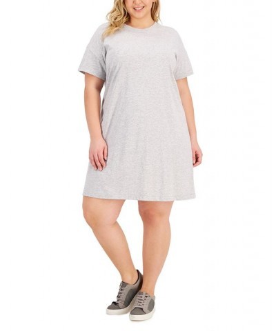 Plus Size T-Shirt Dress Grey Whisper Heather $10.47 Dresses