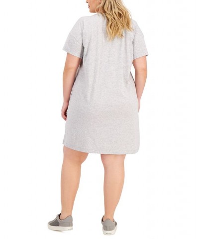 Plus Size T-Shirt Dress Grey Whisper Heather $10.47 Dresses