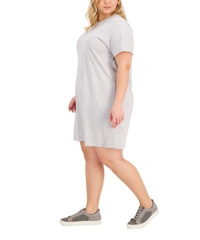 Plus Size T-Shirt Dress Grey Whisper Heather $10.47 Dresses