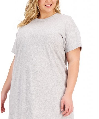 Plus Size T-Shirt Dress Grey Whisper Heather $10.47 Dresses