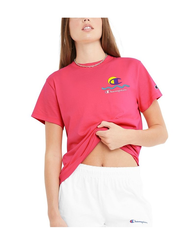 Women's Cotton Classic Crewneck Logo Tee Pink $16.10 Tops