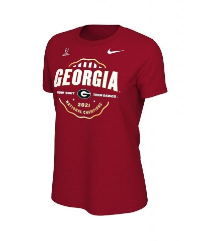 Women's Red Georgia Bulldogs College Football Playoff 2021 National Champions Seal Celebration T-shirt Red $16.31 Tops