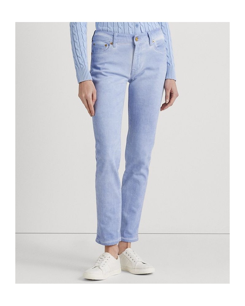 Women's Coated Mid-Rise Straight Ankle Jeans Blue $66.65 Jeans