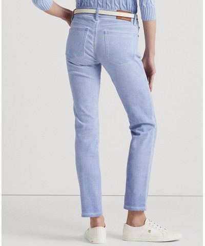 Women's Coated Mid-Rise Straight Ankle Jeans Blue $66.65 Jeans