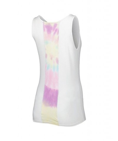 Women's White Los Angeles Dodgers Tie-Dye Tank Top White $34.79 Tops