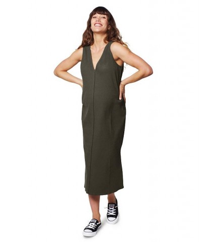 Women's Maternity Everywear Column Dress Olive $41.60 Dresses