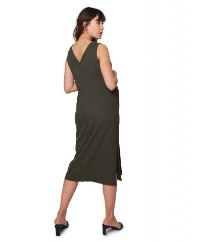 Women's Maternity Everywear Column Dress Olive $41.60 Dresses