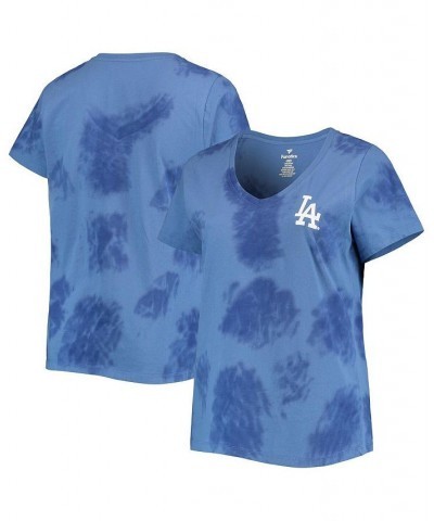 Women's Royal Los Angeles Dodgers Plus Size Cloud V-Neck T-shirt Royal $18.45 Tops