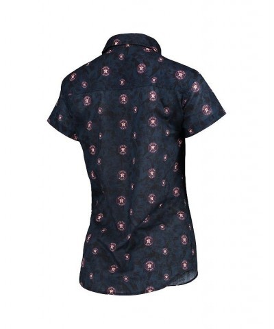 Women's Navy Houston Astros Floral Button Up Shirt Navy $36.80 Tops