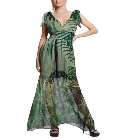 Women's Venus Smocked Floral-Print Maxi Dress Green $72.80 Dresses