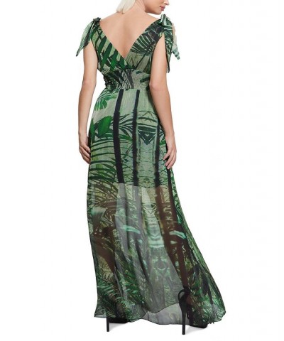 Women's Venus Smocked Floral-Print Maxi Dress Green $72.80 Dresses