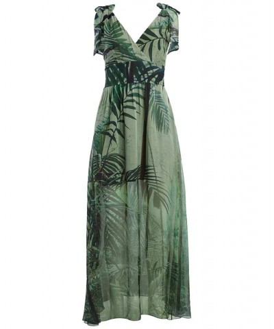 Women's Venus Smocked Floral-Print Maxi Dress Green $72.80 Dresses