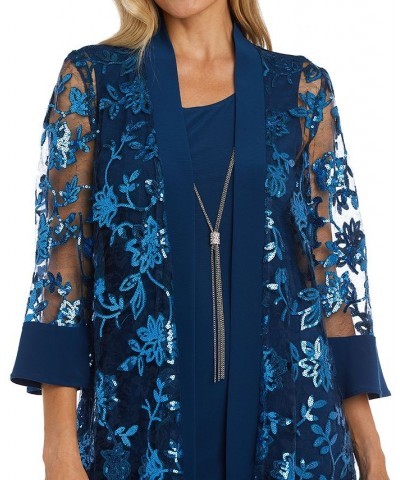 Women's Scoop-Neck Dress & Beaded Jacket Blue $41.86 Dresses